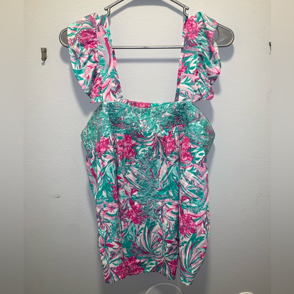 Embroidered flutter tank